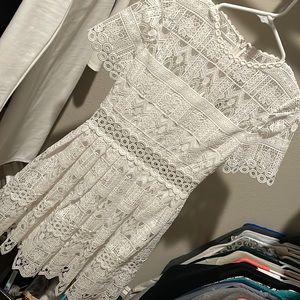 Alexis white lace above knee dress